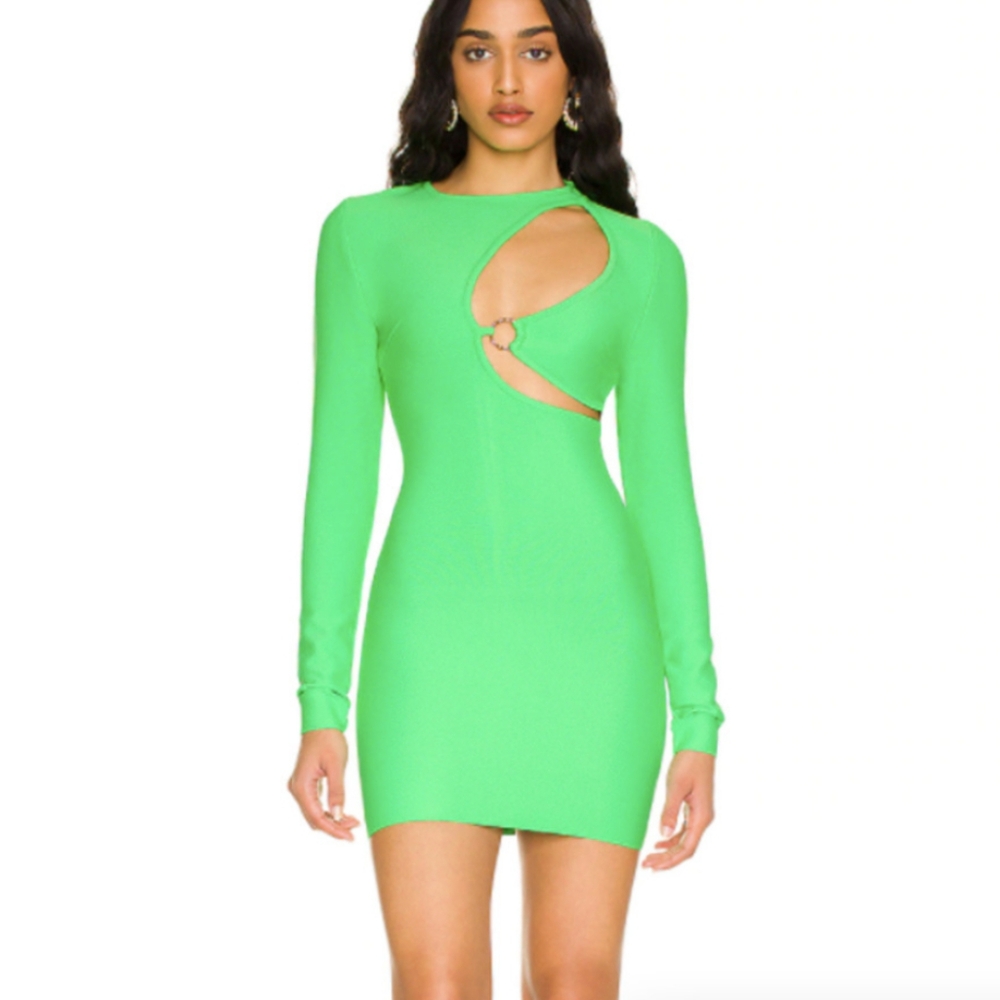 Superdown Bandage Mini Dress Revolve Neon Green Cutout Sexy Bodycon Cut-out Club